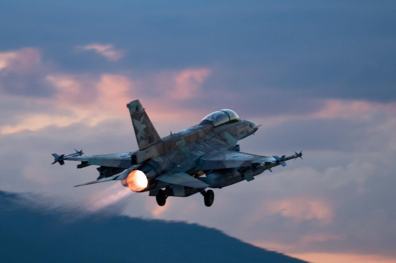 An Israeli F-16 taking off at an undisclosed location, published on March 11, 2026. (photo credit: IDF SPOKESPERSON