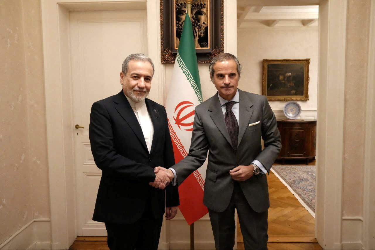 Iranian Foreign Minister Abbas Araghchi meets with International Atomic Energy Agency (IAEA) Director General Rafael Grossi in Geneva, Switzerland, February 16, 2026 (photo credit: IRANIAN FOREIGN MINISTRY/WANA (WEST ASIA NEWS AGENCY)/HANDOUT VIA REUTERS)