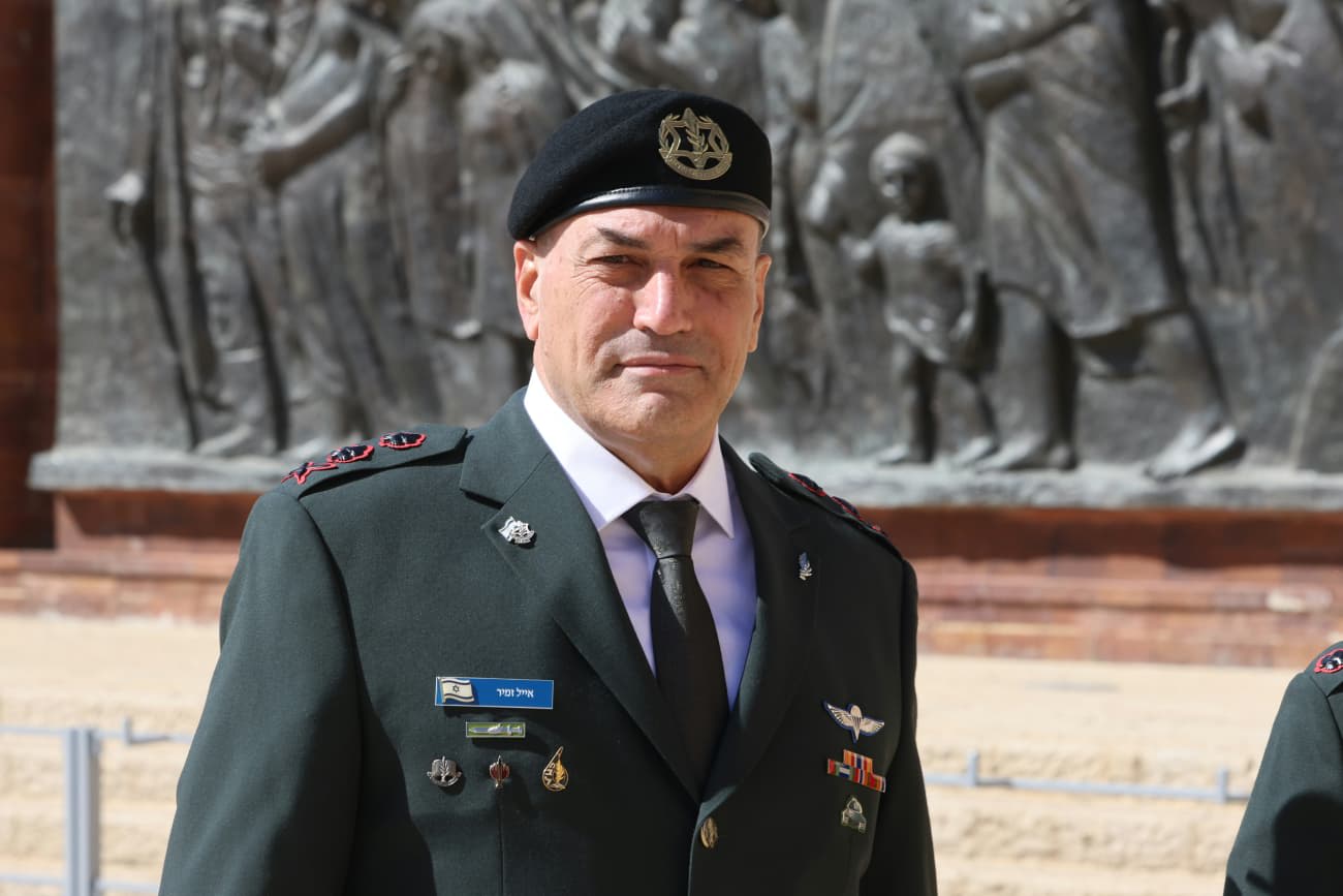 IDF Chief of Staff Lt.-Gen. Eyal Zamir is seen at Yad Vashem during the Holocaust Remembrance Day ceremony on April 14, 2026. (photo credit: MARC ISRAEL SELLEM)