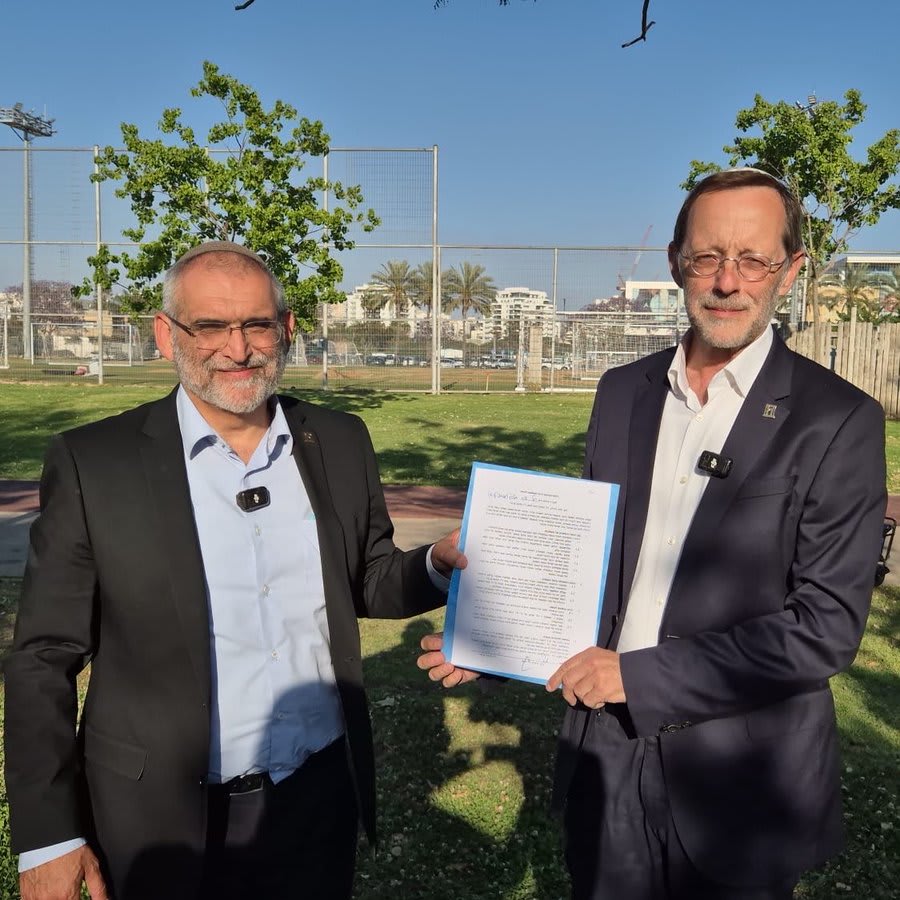 FORMER OTZMA YEHUDIT chair Michael Ben-Ari (left) and Zehut party leader Moshe Feiglin (right) agree to run in a joint list ahead of elections, Wednesday, May 7, 2026. (photo credit: screenshot via X/ section 27a copyright act)