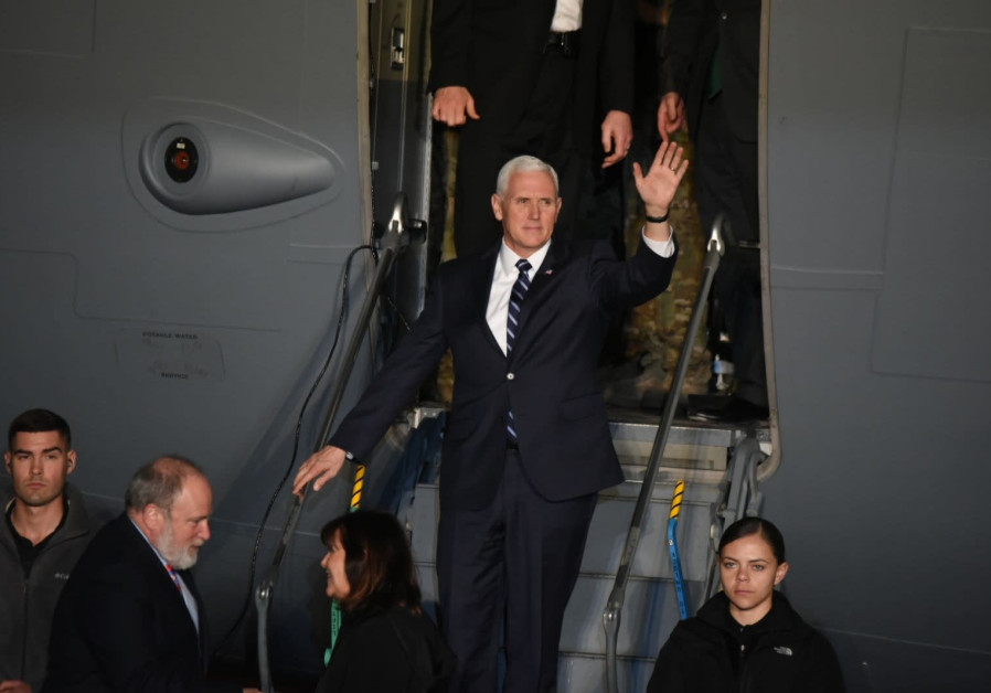 US Vice President Mike Pence arrives in Israel, January 21, 2018  KOBI RICHTER/TPS 