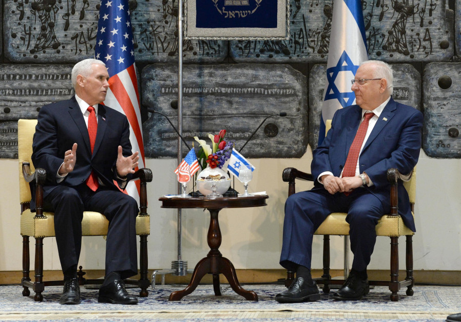 US Vice President Mike Pence and Israeli President Reuven Rivlin meet at the President's Residence, Jerusalem, / Mark Neiman/GPO 