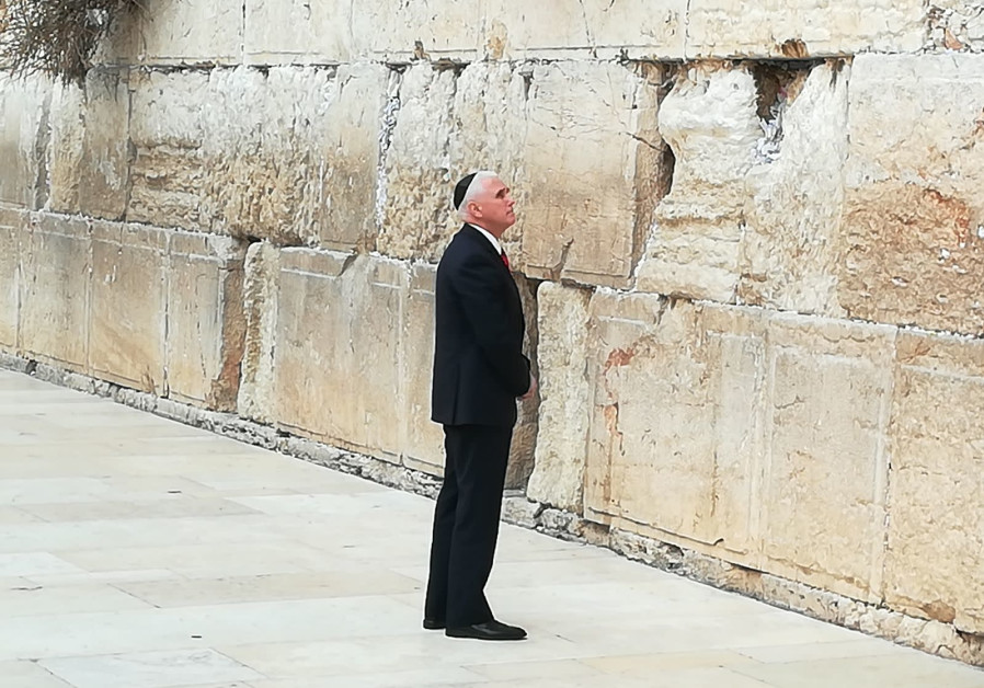 US Vice President Mike Pence prays at the Western Wall  / YANIR COZIN / MAARIV 