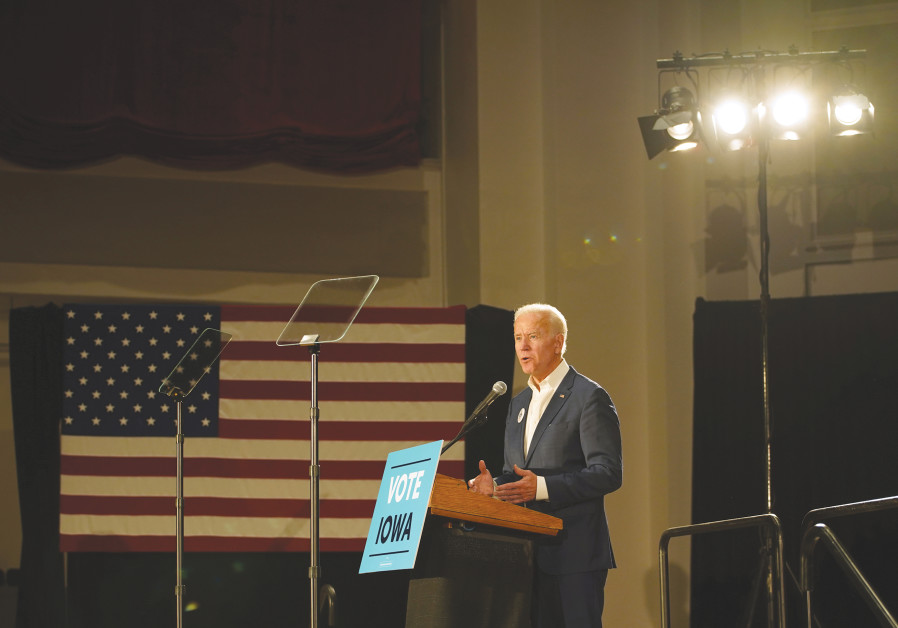 FORMER US vice-president Joe Biden speaks in Iowa in October./ REUTERS