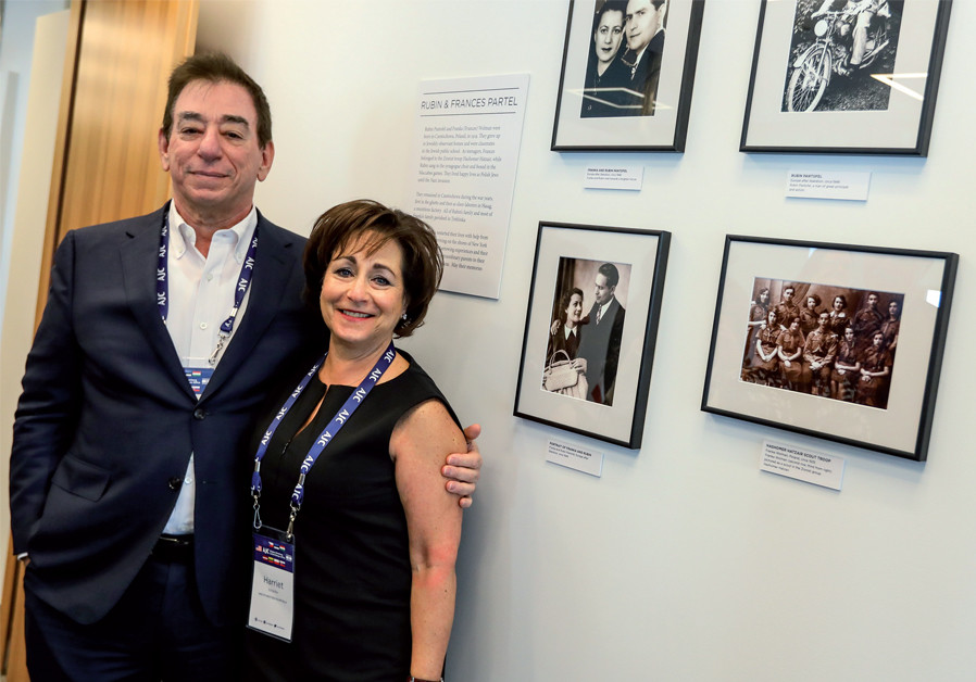 Schleifer at the opening of AJC Central Europe in Warsaw, with her husband, Leonard (Credit: AJC)