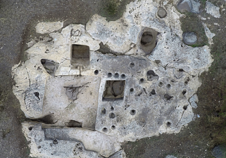 Aerial photo of the winery after excavation in 2013. View to the northeast. OURTESY OF THE JEZREEL EXPEDITION 