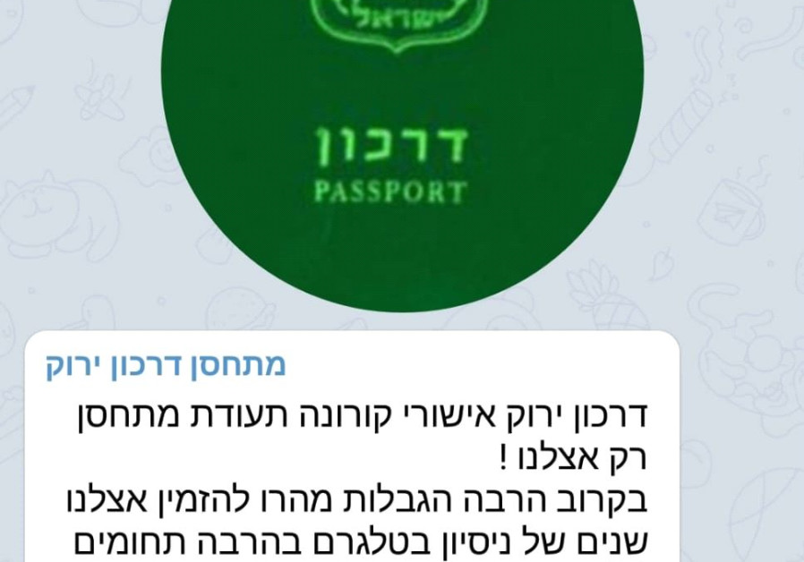 A screenshot from a telegram group offering fake Green Passports / Screenshot