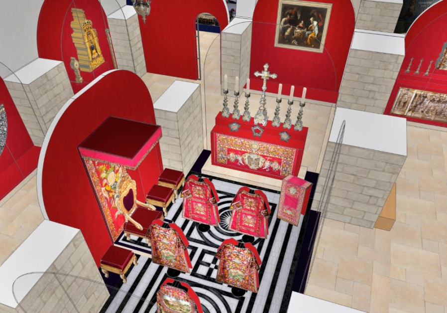  A 3-D rendering of the liturgical room display slated for one of the new sections of the Terra Sancta Museum in the Old City of Jerusalem /  JÉRÔME DUMOUX