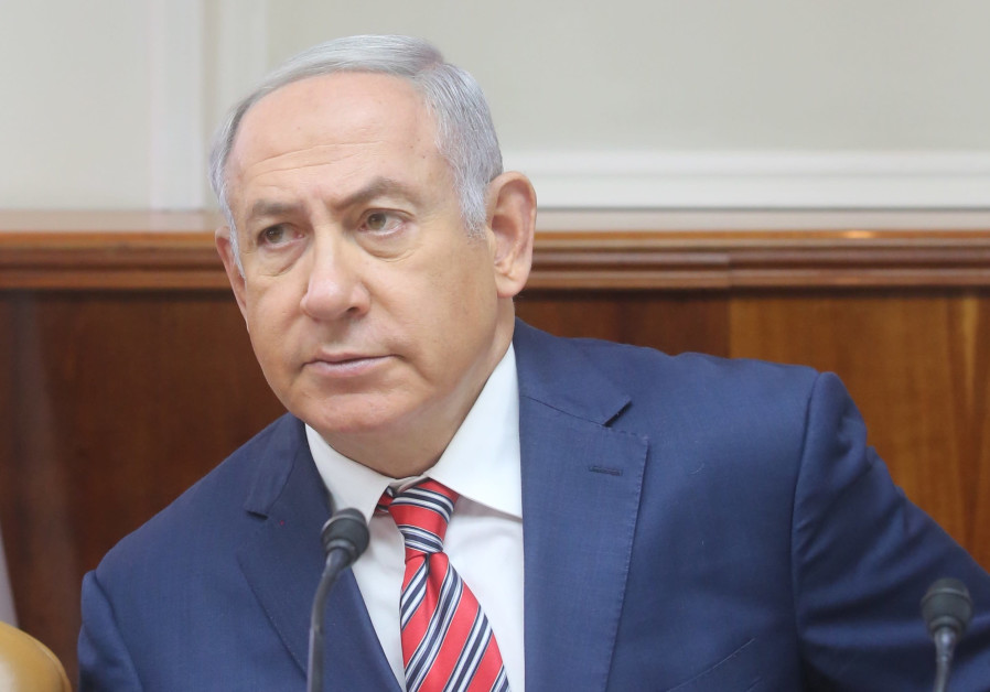 Prime minister Benjamin Netanyahu at a cabinet meeting, June 17, 2018.