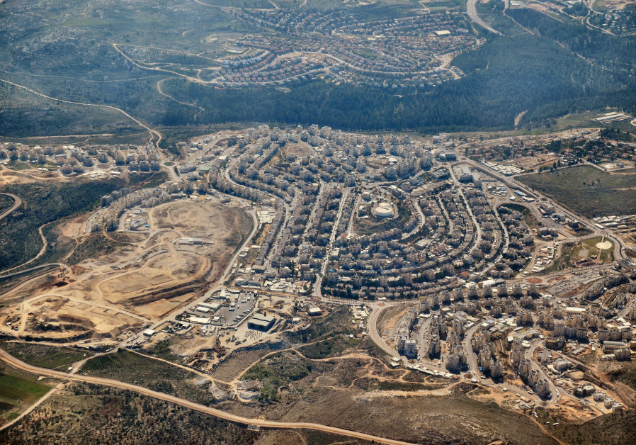 An arial view of the West Bank settlement Modiin Illit (Wikimedia Commons)