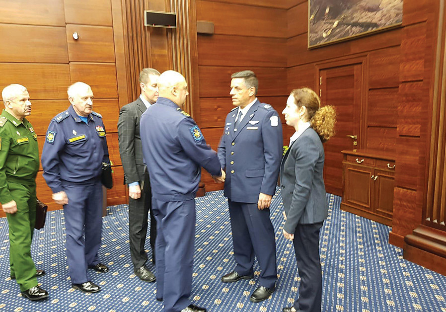 ISRAEL AIR FORCE Commander Maj.-Gen. Amikam Norkin (second right) meets with senior Russian official