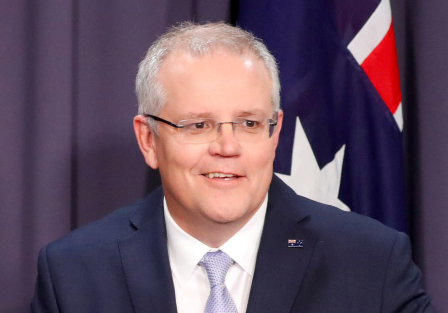 Le nouveau Premier ministre australien, Scott Morrison, assiste à une conférence de presse à Canberra, en Australie