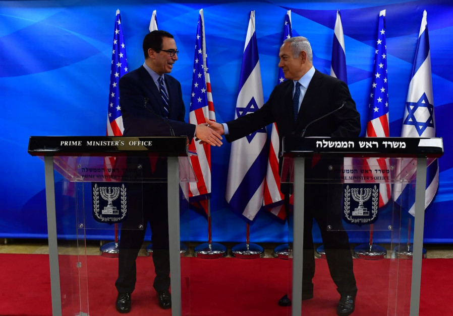 Prime Minister Benjamin Netanyahu meets Treasury Secretary Steven Mnuchin, October 21, 2018