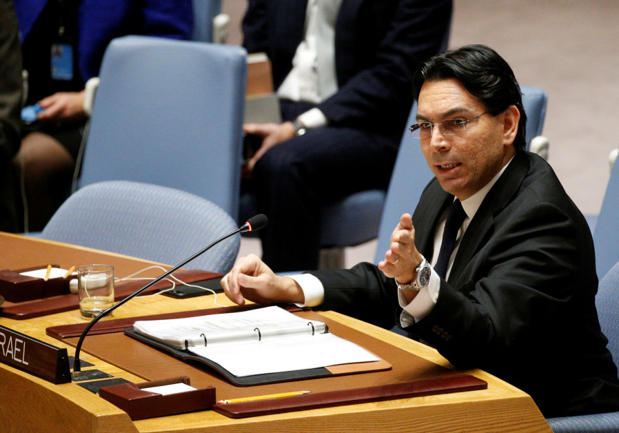Israel's Ambassador to the United Nations Danny Danon speaks during the United Nations Security Coun
