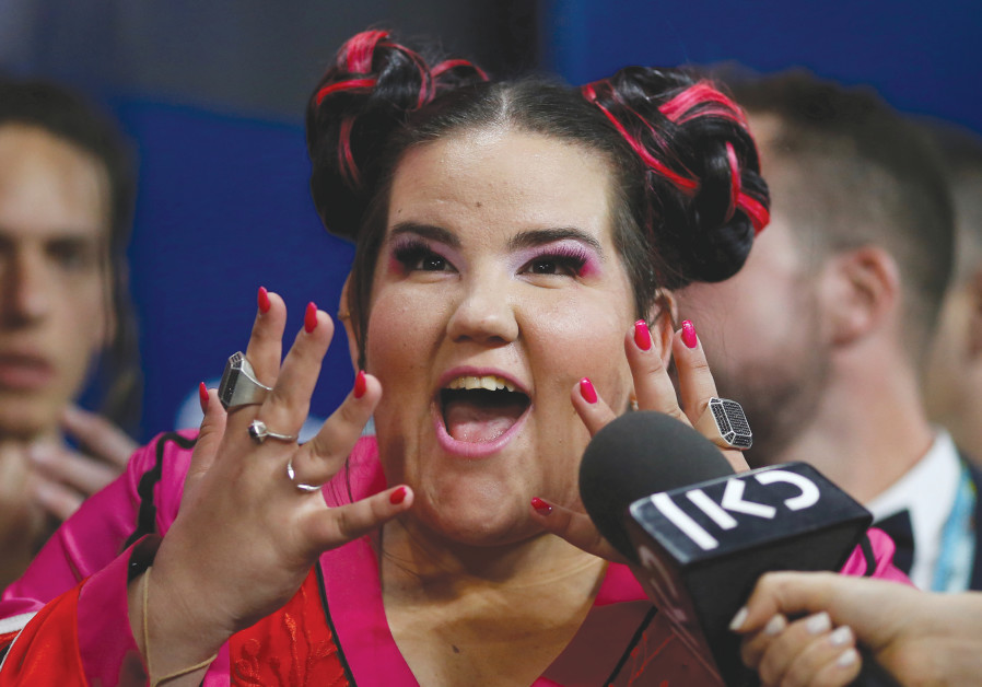 NETTA ATTENDS the news conference after winning the Eurovision Song Contest 2018 in Lisbon, Portugal