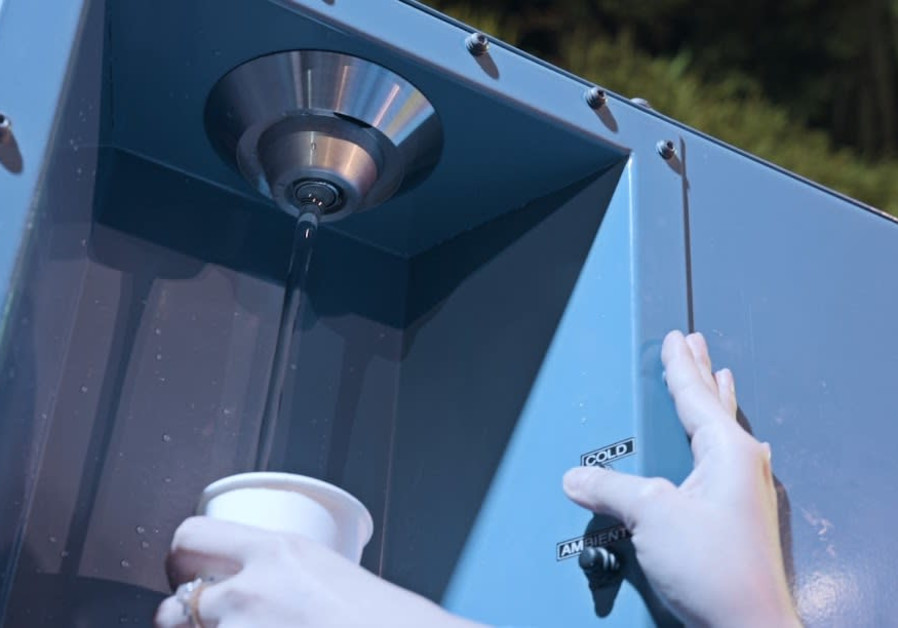 A Watergen machine produces clean drinking-quality water from the air 