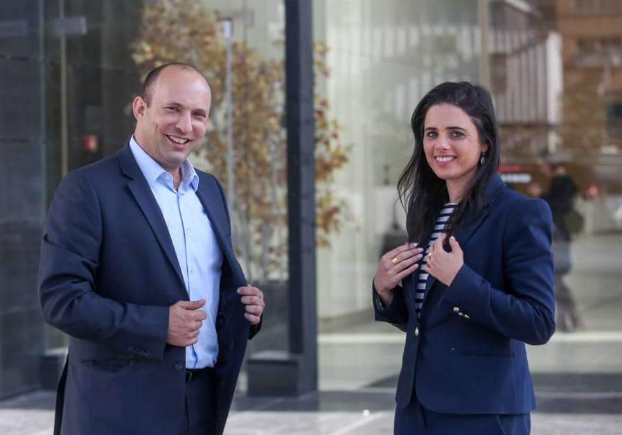 Head of the New Right Party Naftali Bennett and Justice Minister Ayelet Shaked, 2019.