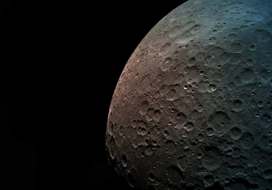 The moon from 550 kilometers away, as taken by Beresheet, April 7th, 2019