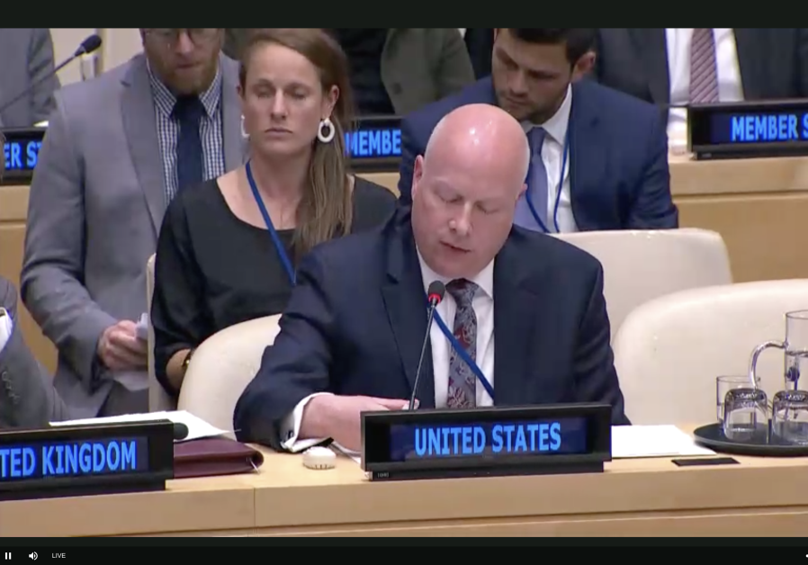 US special envoy Jason Greenblatt at the UNSC Arria-formula meeting in New York