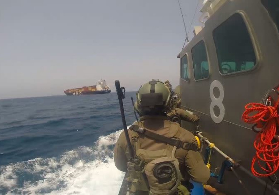 Israel Navy arrests stowaway who set fire to Turkish ship in Haifa (Credit: IDF SPOKESPERSON'S UNIT)