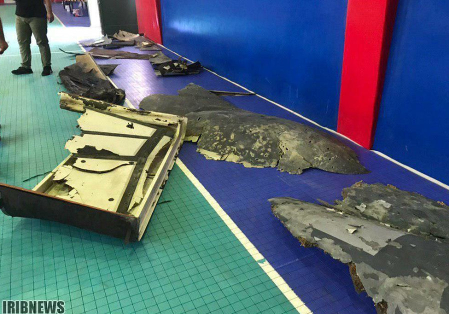 Pieces of the American drone that was allegedly shot down by Iran
