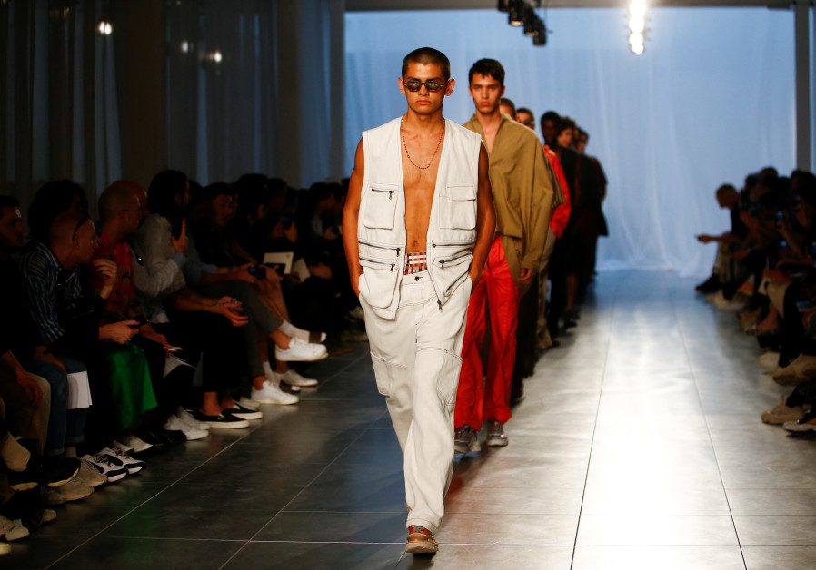 Models present creations at the Qasimi show at London Fashion Week Men's, in London