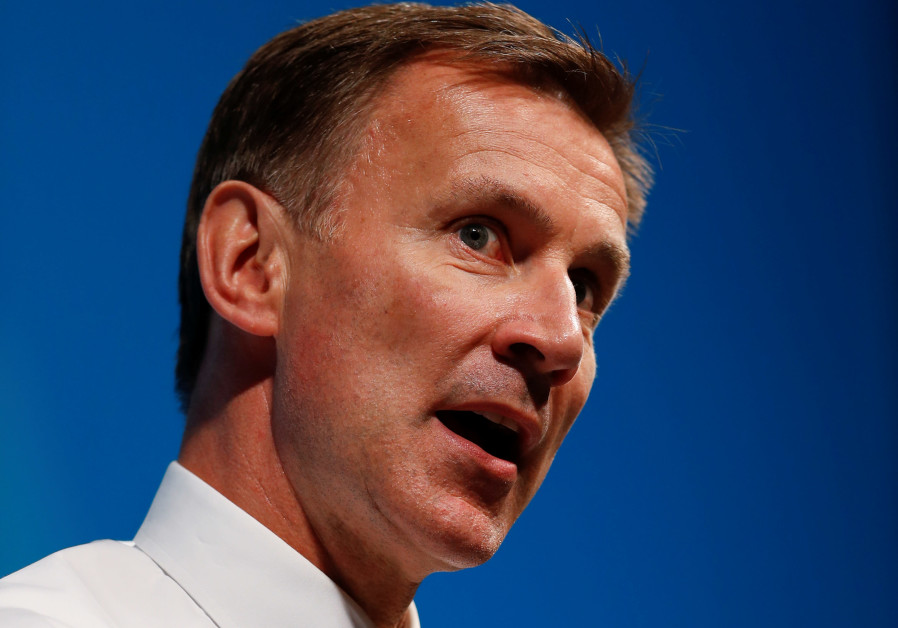 Jeremy Hunt gestures as he attends a event in Cheltenham, Britain July 12, 2019