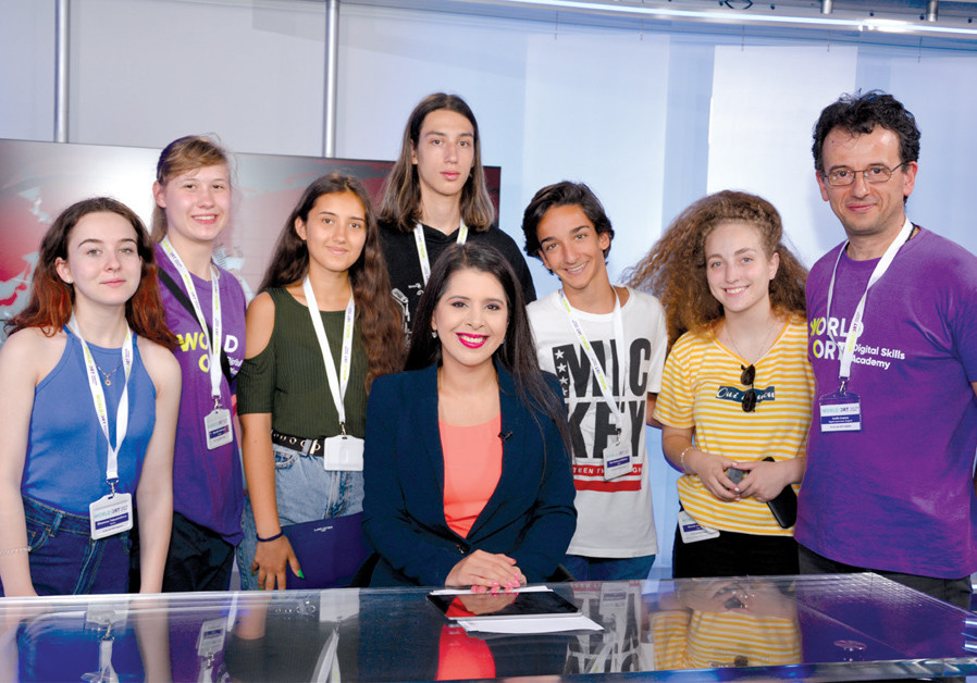 STUDENTS FROM around the world at this year’s Digital Skills Academy in Bulgaria visiting BTV. (Credit: WORLD ORT)