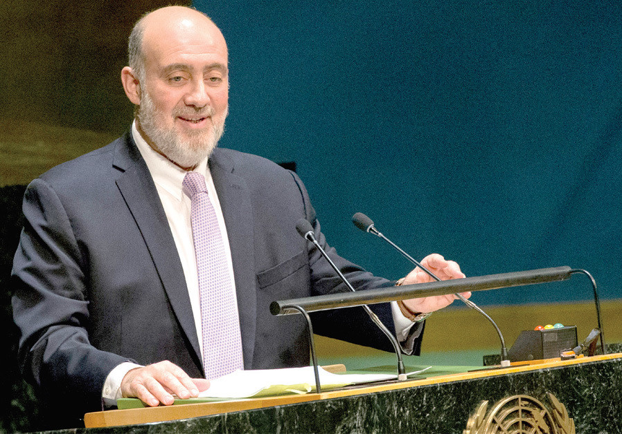 AMBASSADOR TO the United Nations Ron Prosor addresses the UN General Assembly during a meeting about the rise of antisemitism, at UN headquarters in New York City. (Credit: BRENDAN MCDERMID/REUTERS)