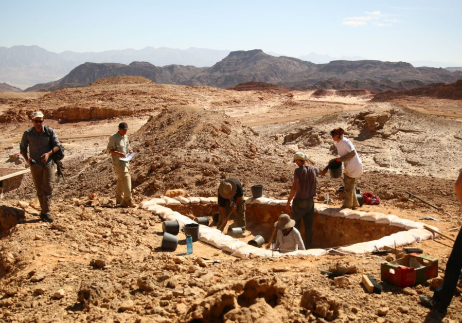 Excavations of ancient copper mines as part of Tel Aviv Universityâs Central Timna Valley Project. C