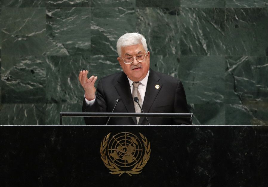 Palestinian President Mahmoud Abbas addresses the 74th session of the United Nations General Assembl