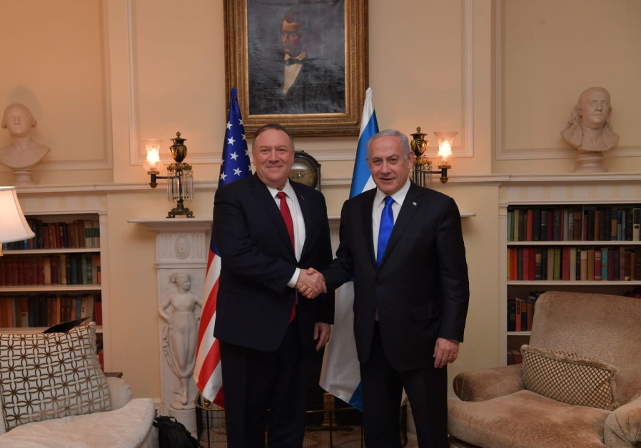 Prime Minister Benjamin Netanyahu meets with US Secretary of State Mike Pompeo. (Credit: Kobi Gideon/GPO)
