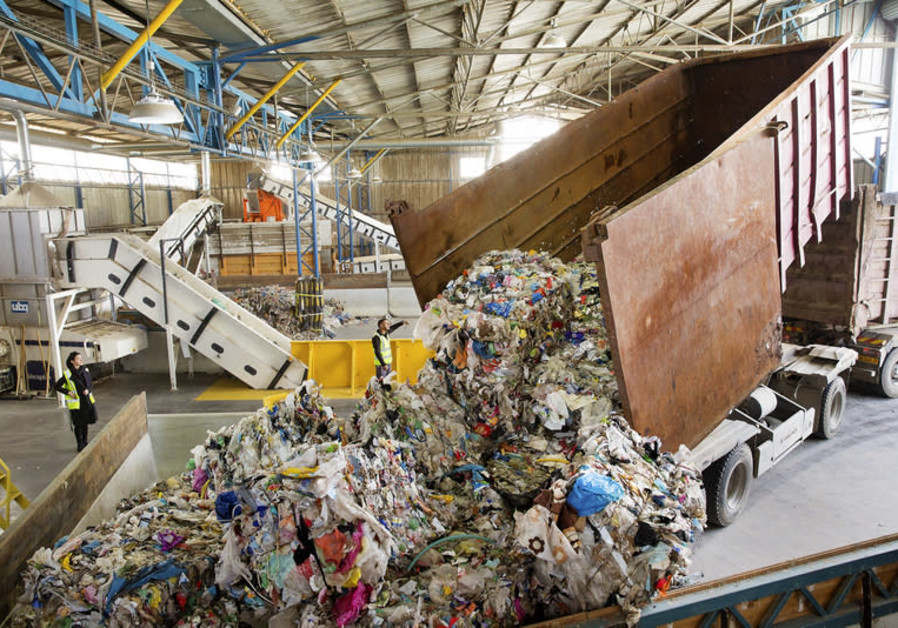 Unsorted household waste at UBQ Materials' Kibbutz Tze'elim headquarters (Credit: UBQ Materials)