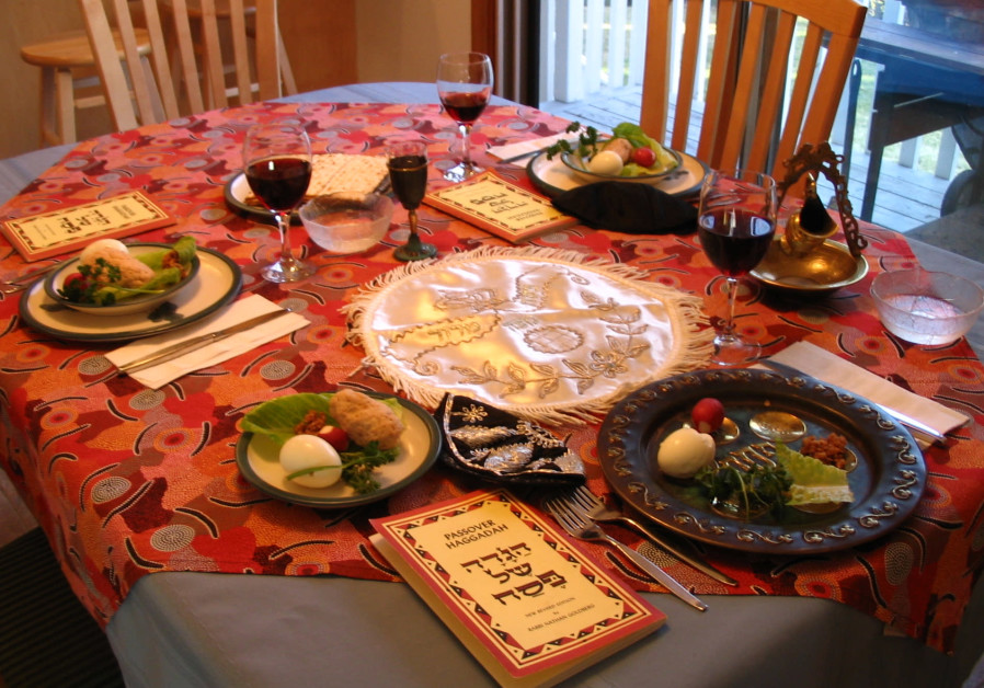 SPECIAL SEDER boxes include a fully loaded Seder plate (Wikimedia Commons)