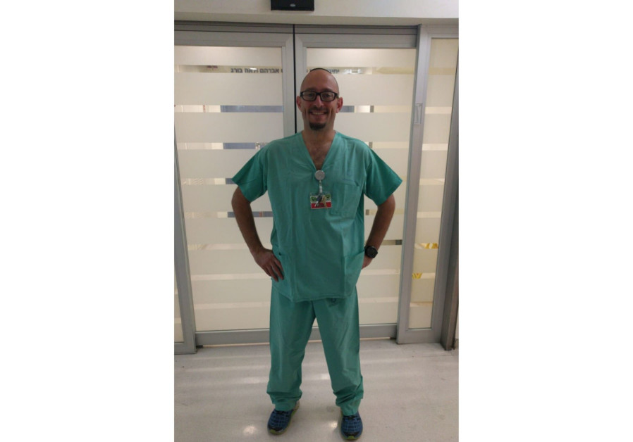 Nurse Levi Levine at Shaare Tzedek Medical Center in Jerusalem: ‘I see it as a mission.’ (Courtesy) 
