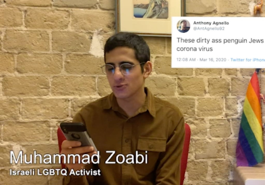 Isareli LGBT activist Muhammad Zoabi participates in Mean Tweets Israel Edition  (Credit: Hallel Silverman)