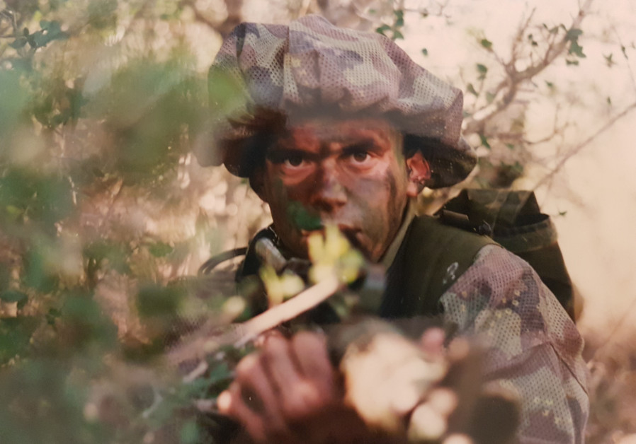 AN EGOZ commando in camouflage at the Lebanon border, 1998 (Photo Credit: Courtesy)