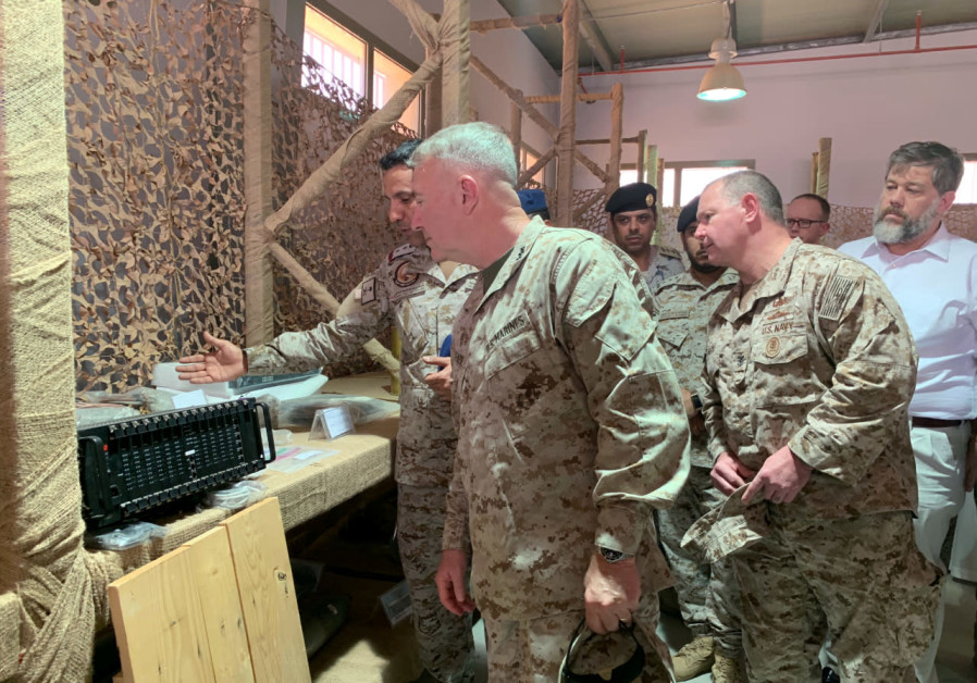 Saudi-led coalition officials show to US Central Command chief General Kenneth McKenzie an exhibit of weapons and missiles that is used by Houthi attacks against Saudi Arabia, in Riyadh, Saudi Arabia, July 18, 2019 (Photo Credit: REUTERS/Marwa Rashad)