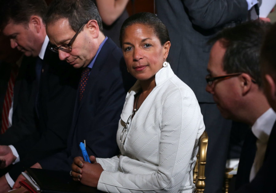 Susan Rice, then the national security adviser, sits in the audience of a joint news conference conducted by President Barack Obama and British Prime Minister David Cameron in the White House, Jan. 16, 2015. (Alex Wong/Getty Images)