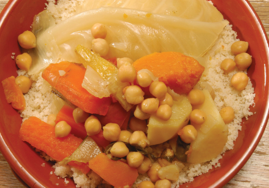 Couscous with chicken and chickpeas (Credit: Pascale Perez Rubin and Chagit Goren)