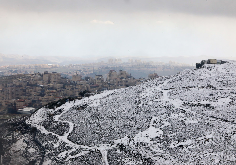 Snow view of Jerusalem, February 18, 2021. (Credit: Marc Israel Sellem/The Jerusalem Post)