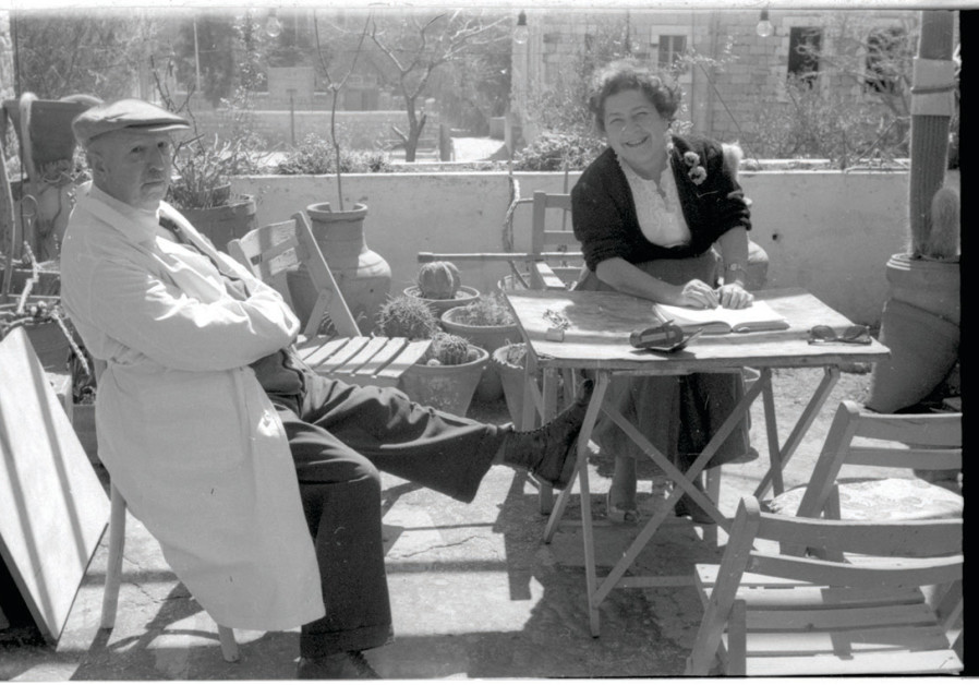 DR. ALBERT and Anna Ticho relaxing on their balcony. The building behind Anna housed the clinic. (Courtesy Ticho family)
