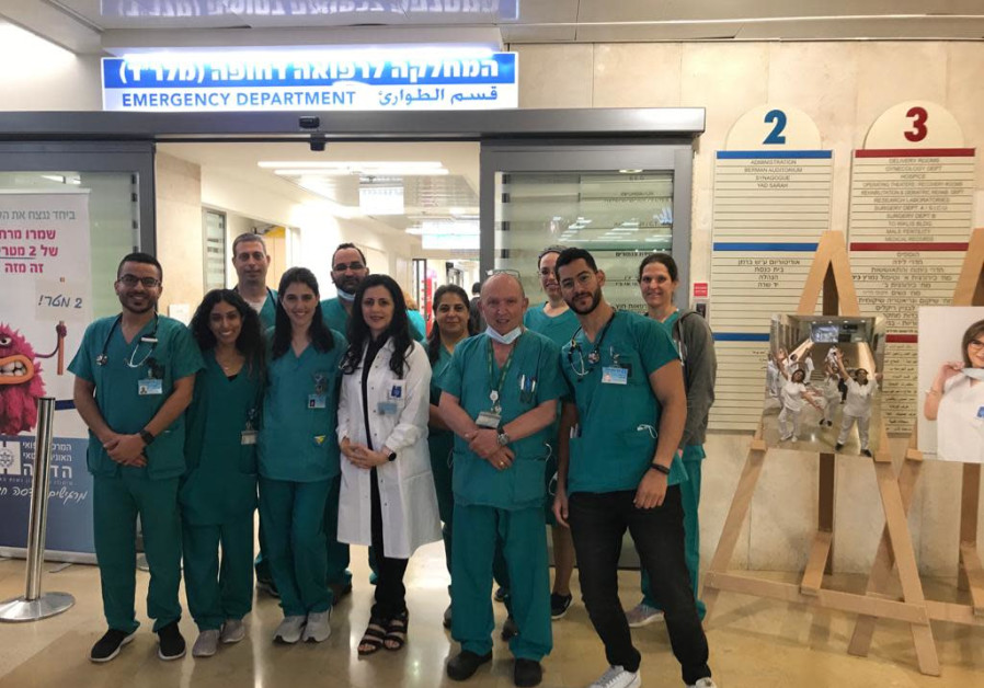Hadassah-University Medical Center in Jerusalem's Mount Scopus Emergency Medicine Department with her Jewish and Arab staff. (Photo credit: Rossella Tercatin)