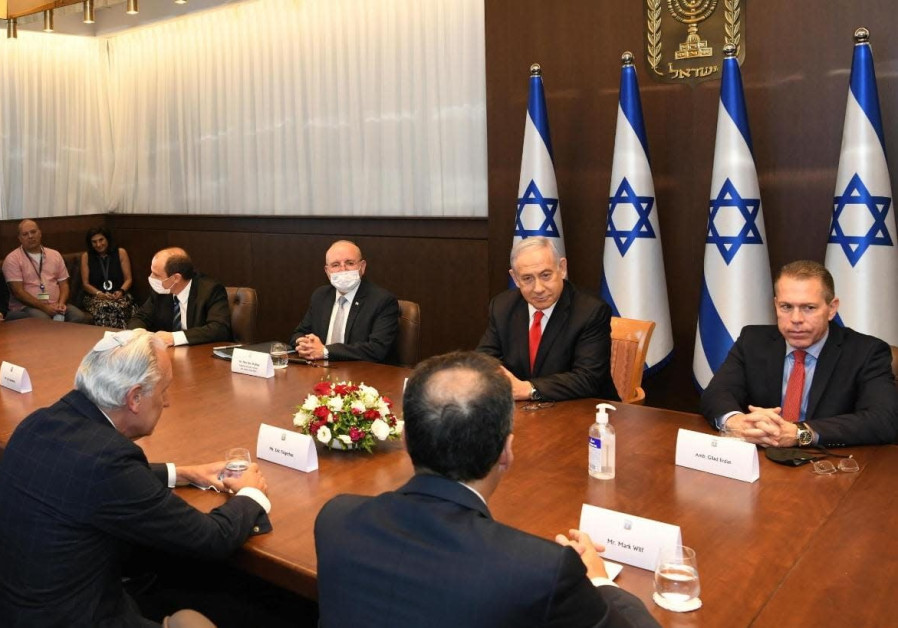 Prime Minister Benjamin Netanyahu meeting with the JFNA delegation, May 27, 2021. (Credit: AMOS BEN-GERSHOM/GPO)