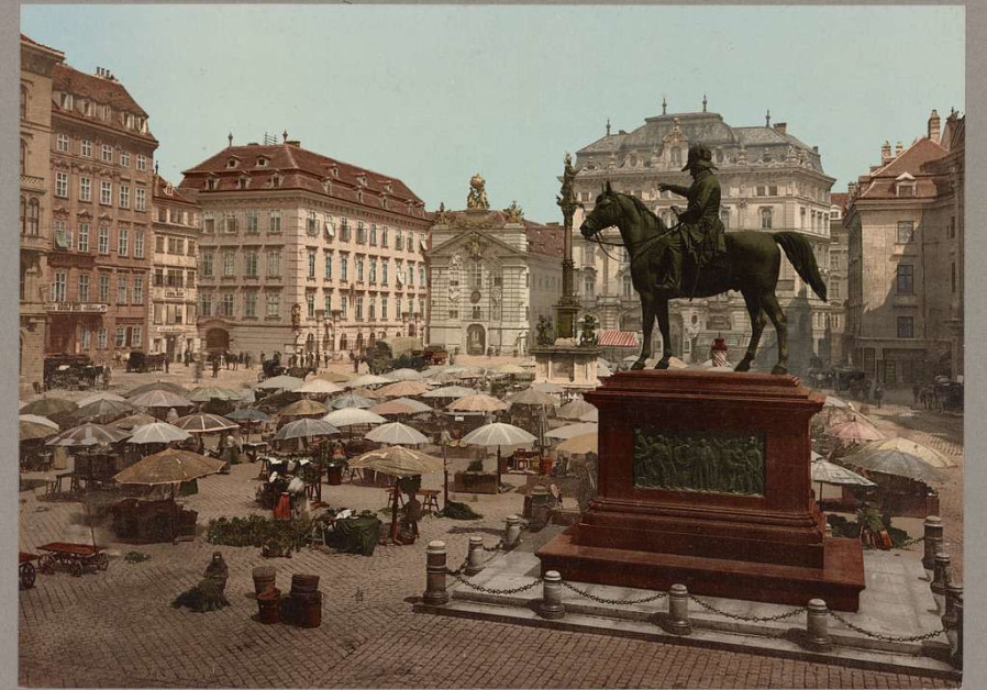 VIENNA’S AM Hof Square, 1890. The administration there went to some lengths to maintain friendly relations with Jews of the city. (PICRYL)