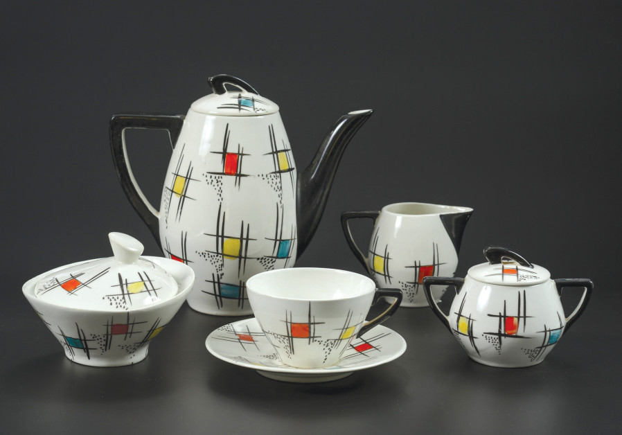 FASHIONABLE 1940-50s coffee set produced by Haifa-based ceramics and porcelain company Palceramic Ltd. (On loan from the George Horowitz Collection) (Credit: SHAY BEN EPHRAIM)