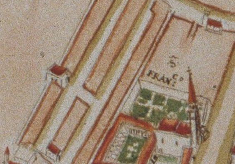 The Jewish ghetto of Hania as it appears on a 17th century Venetian map