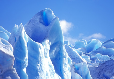 Perito Moreno Glacier in Argentinian Patagonia. Mendenhall Glacier near Juneau, Alaska.