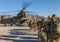 Soldiers attached to the 101st Resolute Support Sustainment Brigade, Iowa National Guard and 10th Mo