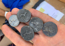 Ancient Hellenistic coins caught being smuggled from Gaza into Israel, October 8 2019